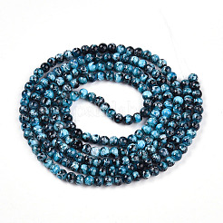 Выпечка окрашенные стеклянные бусины пряди DGLA-N003-4mm-A08