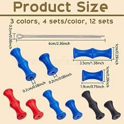 12 комплект 3-х цветных силиконовых накладок на пальцы AJEW-NB0006-35