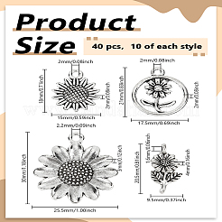 40шт 4 стиля подвески из цинкового сплава в тибетском стиле&nbsp;FIND-LP0004-63
