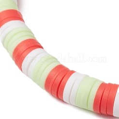 Рождественские тематические браслеты ручной работы из полимерной глины с бусинами для женщин и мужчин BJEW-JB11313