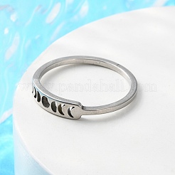 Кольцо с фазами Луны из нержавеющей стали 201 для женщин&nbsp;RJEW-A006-04P-1