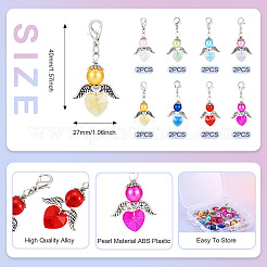 Ангельские подвески из АБС-пластика с имитацией жемчуга и сплава&nbsp;HJEW-TA00236