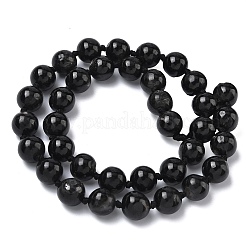 Нити из натуральных черных серебряных яшмовых бусин&nbsp;G-L650-K01-01