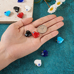 10 шт. 5-х цветные подвески ручной работы в стиле лэмпворк от сглаза LAMP-TA0001-15