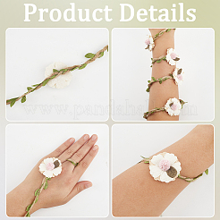 4 шт. полиэстеровые и льняные ленты для соломенной шляпы с цветком из ротанга&nbsp;AJEW-CN0004-40A