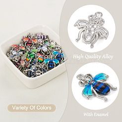 60шт 12 цвета сплава эмалевые подвески&nbsp;ENAM-TA0001-61