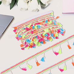 Лента-бахрома из полиэстера «сороконожки»&nbsp;SRIB-CY0001-06C