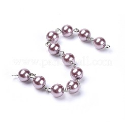 Цепочки из жемчуга из окрашенного стекла ручной работы AJEW-JB00485-05