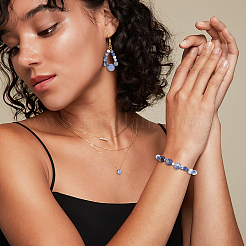 4 нить 4 стиля натуральный содалит бусины нить G-OC0005-08