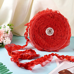 1 шт. двухслойных плиссированных атласных лент из органзы&nbsp;ORIB-TA0001-06F