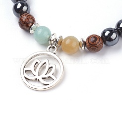 Тибетский стиль филигрань сплава очарование браслеты BJEW-JB03737-04