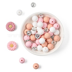 Наборы для самостоятельной сборки круглых бусин в виде ромашек&nbsp;DIY-FS0010-24B