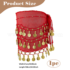 Сплав монета кисточка тканевые цепные ремни для танцовщицы&nbsp;DIY-WH0888-880A