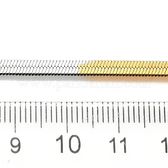 Ожерелья из нержавеющей стали с плоской цепочкой-змейкой для мужчин и женщин NJEW-G160-04GP-01