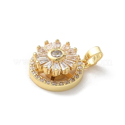 Латунные микропаве прозрачные подвески с фианитом ZIRC-D276-01G-F