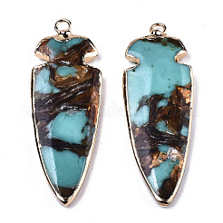 Кулоны из бронзита и синтетической аква терра-яшмы&nbsp;G-R481-11B