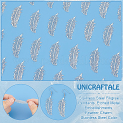 50 шт. филигранные подвески из нержавеющей стали 201 STAS-UN0058-06