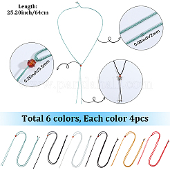 24 шт. 6-х цветное полиэстеровое ожерелье AJEW-SC0003-80