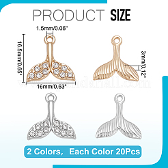 40шт 2 цвета подвески из сплава со стразами&nbsp;FIND-WR0012-84