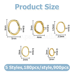 900 шт. 5-х цветные соединительные кольца из нержавеющей стали 304&nbsp;STAS-HS0001-64