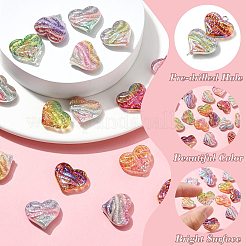 17 шт. 17-х цветные бусины из гальванической смолы RESI-CJ0004-69