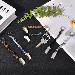 6шт. брелки из натуральных драгоценных камней&nbsp;KEYC-GF00002