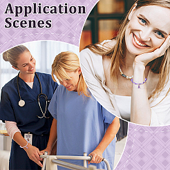 40 шт. 5-цветный сплав эмали фиолетового цвета с подвеской-лентой для осведомленности&nbsp;BJEW-ME00009