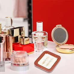 Квадратный деревянный поднос для хранения ювелирных изделий с тканевым ковриком из микрофибры внутри ODIS-WH0030-37A-01