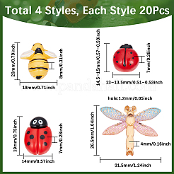 80шт 4 стиля непрозрачные кабошоны из смолы&nbsp;CRES-SP0001-02