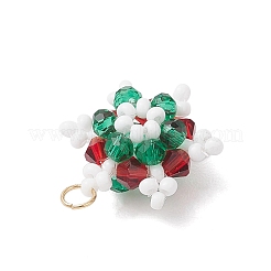 5 шт. подвески-снежинки из двухцветного стеклянного бисера&nbsp;PALLOY-MZ00815