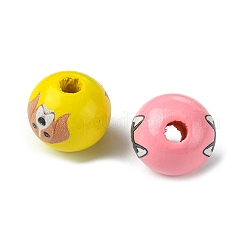 50шт 10 цвета деревянные европейские бусины WOOD-FS0001-26