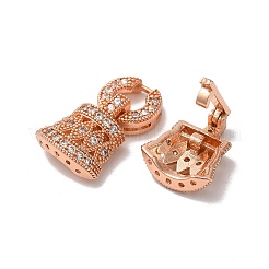 Реечное покрытие латунь микро паве прозрачный кубический цирконий складные застежки&nbsp;KK-F873-23RG