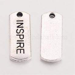 Тибетском стиле сплава прямоугольник подвески&nbsp;TIBEP-Q043-055-RS