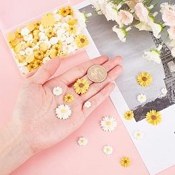 110 шт. 6 стиля плоские аксессуары для волос и костюма украшения украшения для скрапбукинга смоляные цветы ромашки кабошоны CRES-FH0001-08