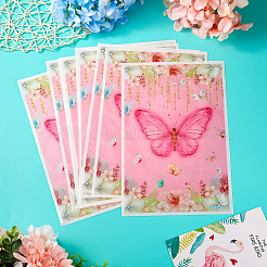 10шт прямоугольник с узором бабочки бумажные подарочные пакеты CARB-TAC0002-04