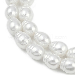 Нити бусин из искусственного жемчуга с гальваническим покрытием из фарфора BSHE-Z009-04