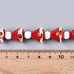 Рождественская тема ручной работы бусины лэмпворк нити&nbsp;LAMP-N028-18B