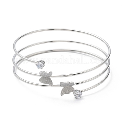 Браслет из нержавеющей стали 304 с тройными петлями и проволочной обмоткой BJEW-K227-01P