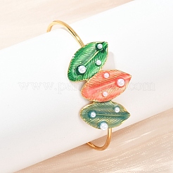 Браслеты-манжеты из нержавеющей стали 304 с эмалью для женщин BJEW-A049-02A-G