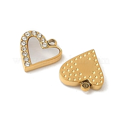 Подвески-ракушки из нержавеющей стали 304 со стразами STAS-V015-19G