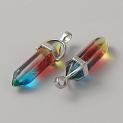 Стеклянные двойные заостренные подвески&nbsp;G-WH0016-40F