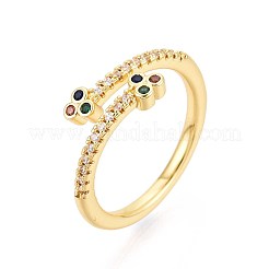 Манжеты из латуни с микро паве кубический цирконий для женщин&nbsp;KK-T071-78G