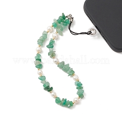 Ремешки для мобильных телефонов с кусочками драгоценных камней и культивированным пресноводным жемчугом HJEW-JM01097