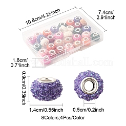 32 шт. 8 цвета AB смоляные розы европейские бусины RESI-FS0002-04