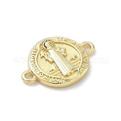 Латунные плоские круглые религиозные подвески с подвесками в виде святых&nbsp;KK-H537-11G
