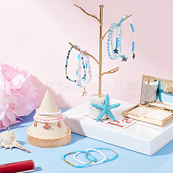 5 набор из 3-х браслетов из стеклянных бус и полимерной глины&nbsp;BJEW-PH0004-24