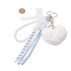 Подвесные украшения из искусственного жемчуга в виде плюшевого сердца&nbsp;HJEW-JM04393-02