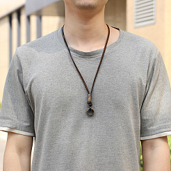 Регулируемые подвески из натуральной кожи NJEW-F235-06M