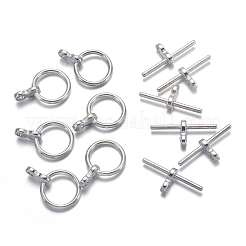 Застежки тоггл в тибетском стиле &nbsp;TIBE-AB2035Y-N-NF