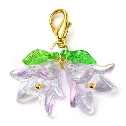 6 шт. 6-х цветные акриловые подвесные украшения-цветы&nbsp;HJEW-JM02719-01